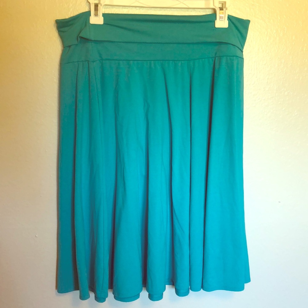 Teal blue swing skirt